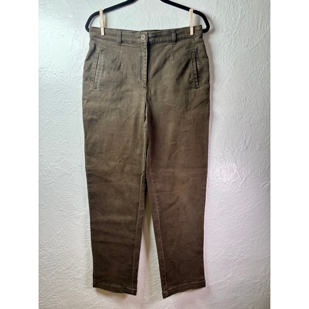 Christopher & Banks Women's Olive Green Straight Leg Pants Sz 10 Casual Office‎